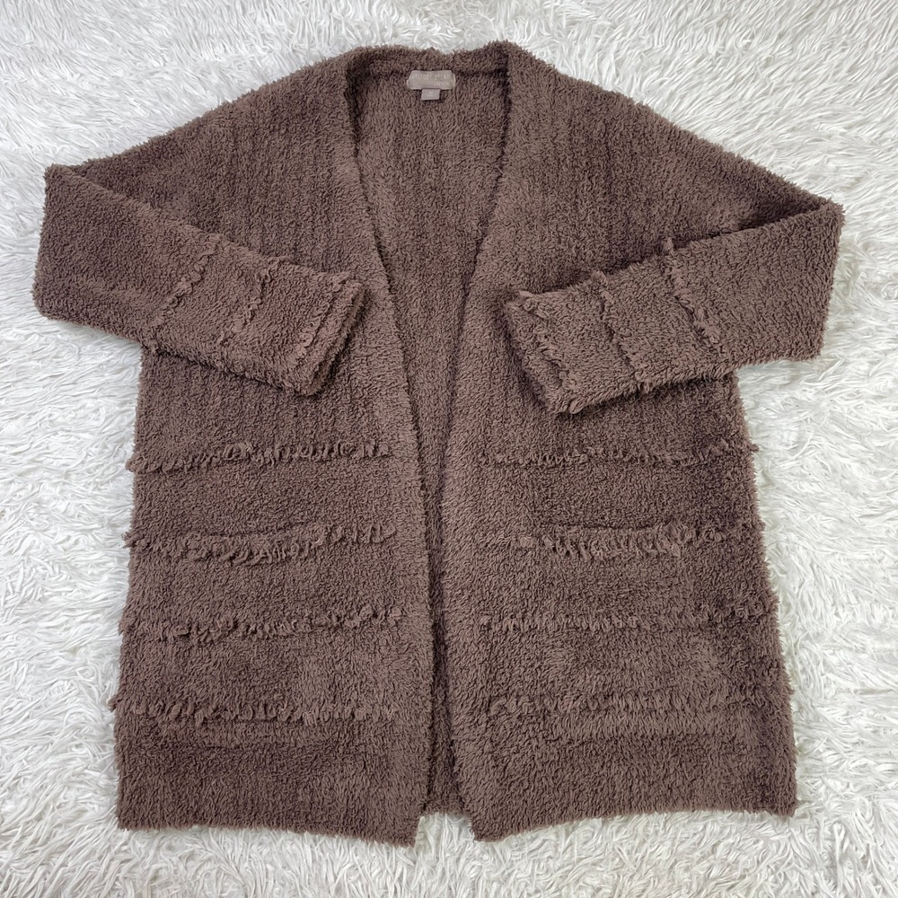 Barefoot‎ Dreams Sweater Womens Extra Small Brown CozyChic Boardwalk Cardigan XS